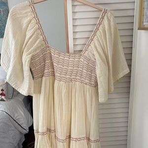 Free People Cream Boho Maxi Dress